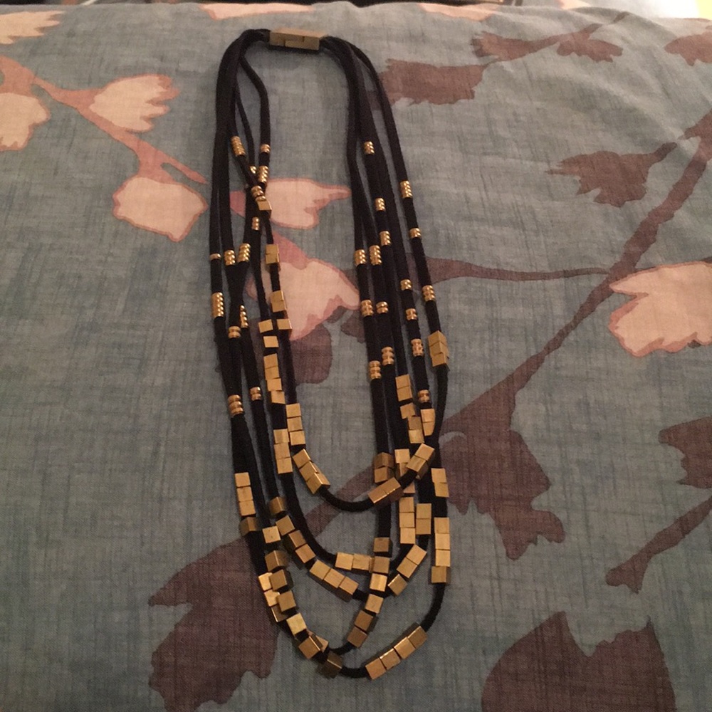 Bead and cord necklace